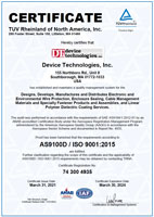 ISO/AS9100 certificate